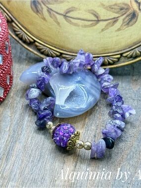 PURPLE AMETHYST 🪻Layering bracelet